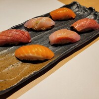 新橋 天鮨 - 握り　トキシラズ 金目鯛 大トロ