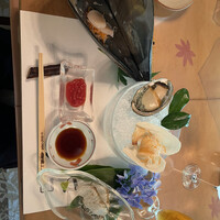 鎌倉山 本店 - 白ミル、あわび、平貝。スズキの炙り。ピリ辛トマトソース