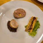 ルブーケガルニ - 前菜盛り合わせ（鴨のパテ、鶏のガランティーヌ、ラタトゥイユ入りオムレツ）