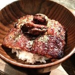 柳家 - １０月食事会　天然鰻丼です。贅沢ですね(^^)v