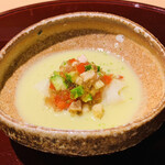 おみ乃 - ・ずんだ素麺 もろきゅう、水茄子、パプリカ、
      　伊達鶏添え