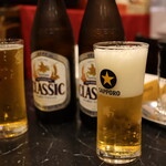牛かつと海鍋 平田 - センベロの瓶ビール(2022年7月）