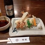 喜庵 - ●中瓶ビール850+もりそば900+天ぷら盛り1980＝3,730円