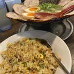 本田商店 - チャーシューメン1号（味玉トッピング）久留米や久留米やきめし（小）