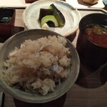 神楽坂 石かわ - 食事セット。飯はもちろん大盛りでwww