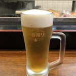 幸楽寿し - 生ビールは一番搾りです。