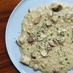 Rich cream risotto with porcini mushrooms