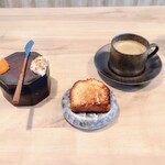 ACiD brianza - 焦がしバターのパウンドケーキアプリコットジャムビーポレン甘系と塩気系で、コーヒー。比較的あっさりふっかりパウンドケーキだからジャムやバターを付けてとても楽しめます。ビーポレンの口当たりアクセント楽しい