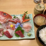 魚河岸 丸天 魚河岸店 - 金目鯛まぐろ刺身御膳