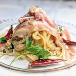 Prosciutto aglio olio peperoncino