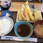 Ebinoya - 季節のフェア天定食(1290円)