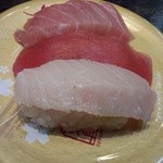 マグロ三昧(ﾋﾞﾝﾄﾛ・赤身・ｷﾊﾀﾞ) 380円