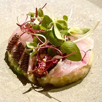 cenci - ③賀茂茄子、とうもろこし、伊佐木、バジル〜これは其々の素材がベストマッチした本日のスペシャルな一品。賀茂茄子と伊佐木の夏らしい味わいに唸るしかない。