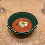 Le Beurre Noisette NAGOYA - トマトの冷製スープ メロンのソルベとブラータを添えて