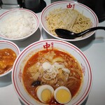 蒙古タンメン中本 - 冷し五目味噌タンメン880円 定食190円 ご飯大盛70円