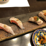 銀寿司 - 中トロ炙り　金目鯛炙り