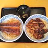 Una masa - うな丼(左)とぶた丼(右)と肝吸い(中)