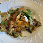 THE HIRAMATSU HOTELS&RESORTS - 朝食：ポーチドエッグのガレット（途中まで食べかけました‥）