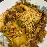 よあけ食堂 - 太っちゃん （ソーメン入りキムチ炒め）700円。