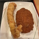 讃岐うどん 條辺 - ゲソ天・枝豆コロッケ