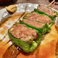 鳥茂 - ピーマンの肉詰め タレ