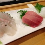 三太郎鮨 - ヒラメ、ビンチョウ、あおりいか