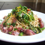 ニコラ - ほたるいかと菜花のスパゲティーニ(1200円)