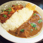 華麗なるカレー - あいがけ(980円) チキンカレー+ポークカレー