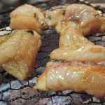 きくち - 目の前に七輪でセルフで焼く、「焼き河豚」