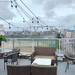 ルーフトップ ビアガーデン ヨコハマ - 屋上、左前は平沼高校のグランド。ここでアルコール頂きたい。