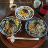 Hanase Soba Kachikuan - 右「花脊そば」、左「胡麻味そば」、上「味噌そば」