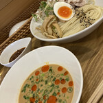 麺屋さくら - ゴマだれ冷しゃぶつけ麺→味噌ダレ追加で→冷やし担々つけ麺　