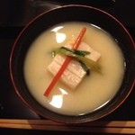 懐石料理 花壇 - 胡麻豆腐と白味噌のお椀