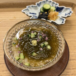 赤坂 菊乃井 - 昼懐石１５７３０円。もずく雑炊。冷やしたお米はツヤツヤで、粒もしっかり立っています。良い塩梅の上品なお出汁がそれを引き立て、とても美味しくいただきました（╹◡╹）