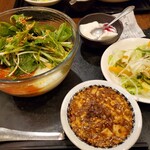 炎神 - 冷やし坦々麺に麻婆豆腐を付けて