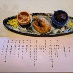 熊野の宿 海ひかり - 前菜。左の梅水晶が好きでした