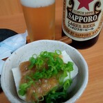 Izakaya Bishako - 瓶ビール、お通し