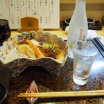 たから洲 - 酢の物盛り合わせ ＆ 冷酒