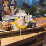 お造り　ほっき・赤貝のひも・タイ・シメサバ・タコ