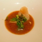 Chi-Fu - 平貝の瞬間油通し　山菜と茸の坦々スープ