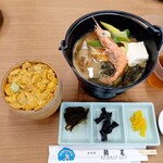 鱗晃 - 生ウニ丼&浜鍋セット 3900円