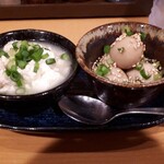 Okinawa Ryour Shima Sakaba Garakuta - お通し　ウズラの卵と島豆腐の塩煮