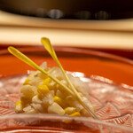 ふじさわ - 2022.6 トウモロコシ（愛知産ゴールドラッシュとホワイトショコラ）のお寿司