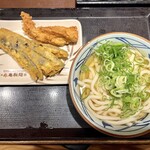 Marugameseimen - 冷かけ並＋かしわ天、なす天