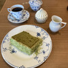 銀座和館 椿屋珈琲 - 料理写真:季節のシフォンケーキ、クリミアソフトクリーム、ドリンクセット