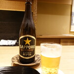 富小路 やま岸 - 最初はビール