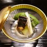 富小路 やま岸 - じゅんさい素麺、鰊、茄子、ずいき、冬瓜