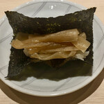 博多 鮨 まつもと - 干瓢巻き　硬めの仕上がりでザクザクした食感でした。