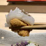 博多 鮨 まつもと - ウニイカ③    北海道産がより濃厚(^0^)/