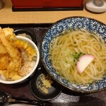 ゆめあん食堂 - あご出汁うどんと小天丼。